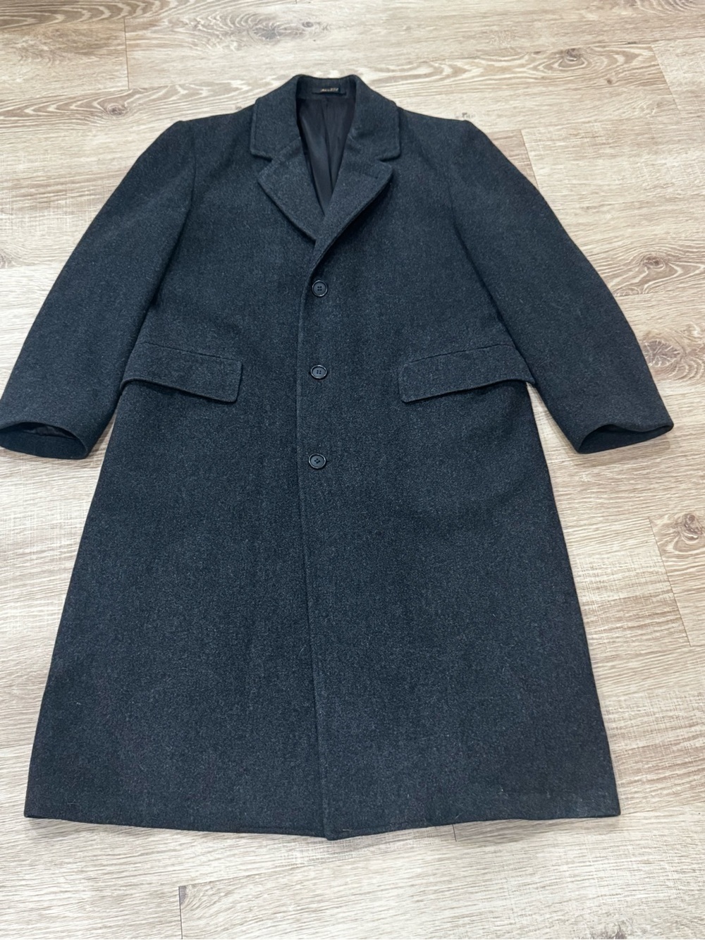 London Fog Men’s Charcoal Wool Blend Overcoat Size 40R USA